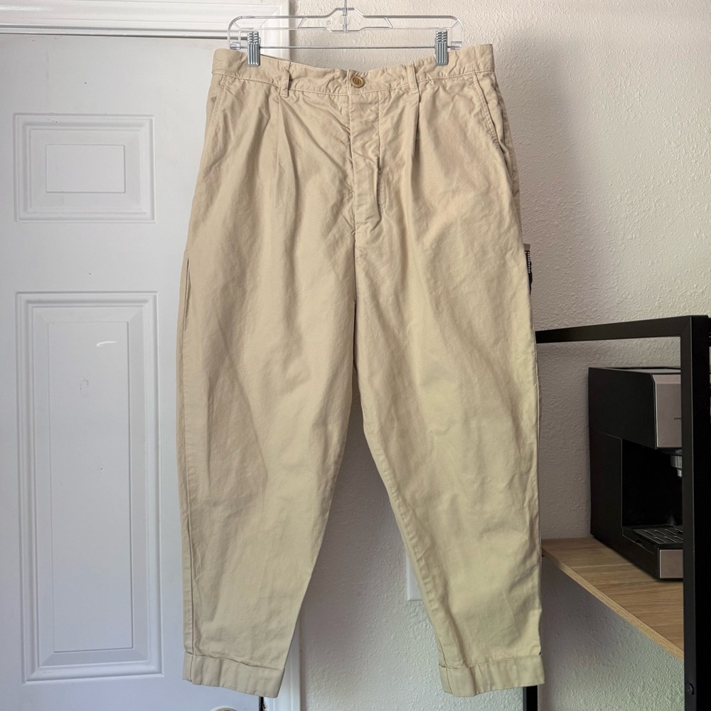 Ami tan beige khaki‎ chino barrel ballooon tapered cropped trousers pants